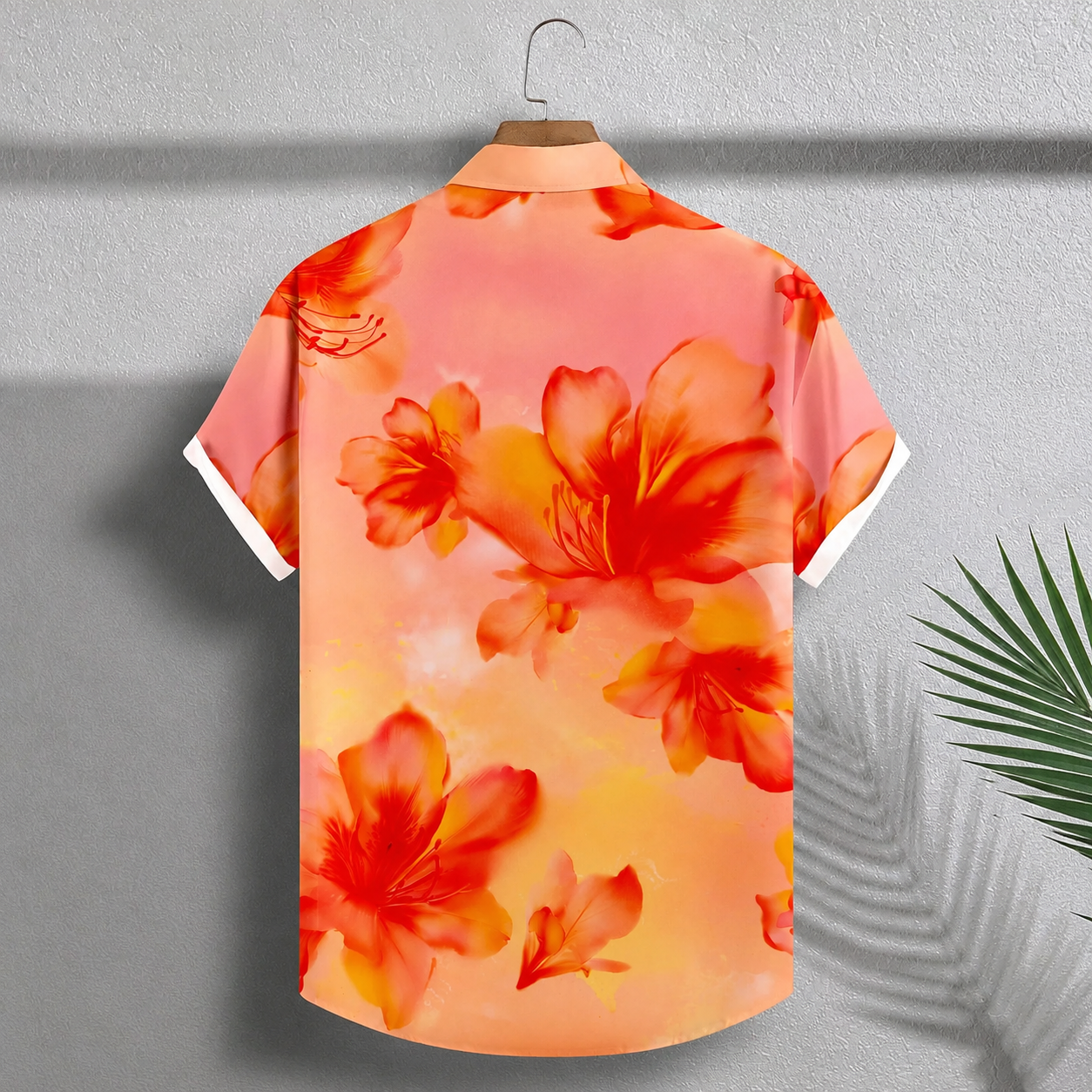 Casual Printed Short Sleeve Holiday Button Up Shirt For Men