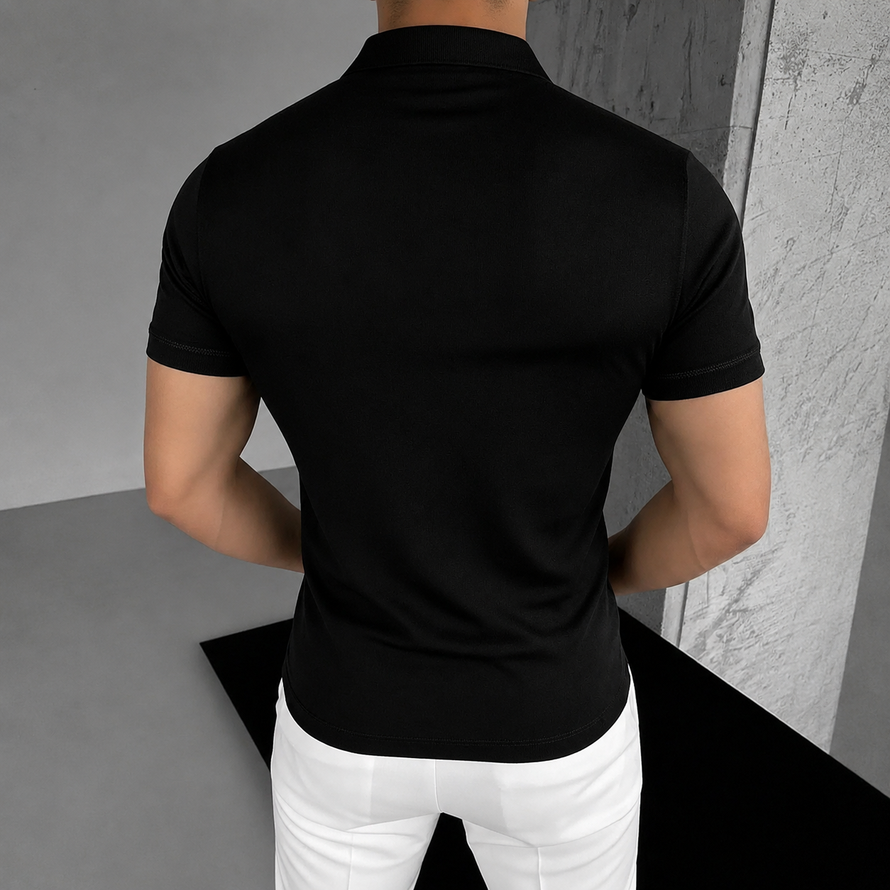 Lightweight Summer Wear Short Sleeve T Shirt With Zip For Men