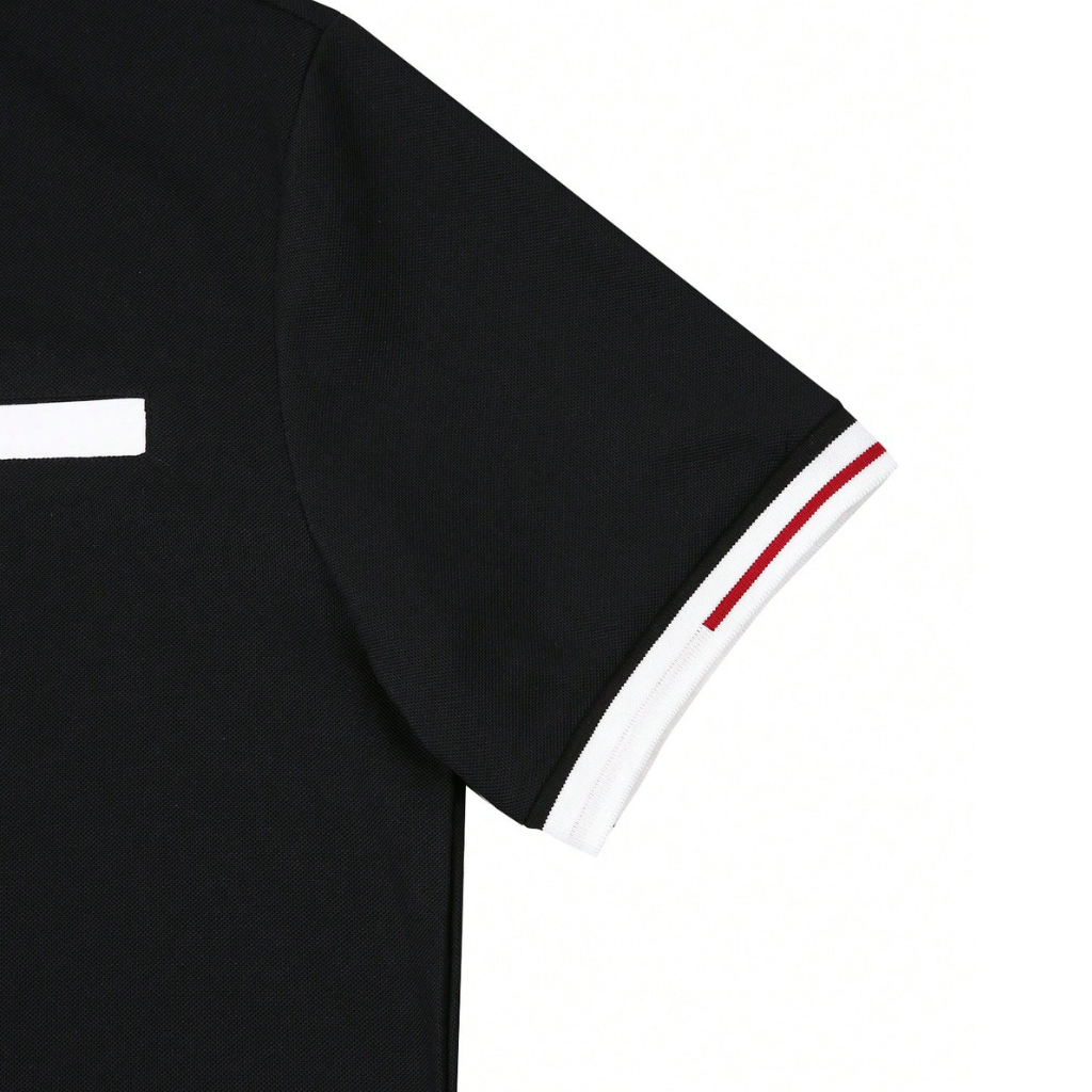 Regular Fit Short Sleeve Polo Shirt With Striped Collar For Men