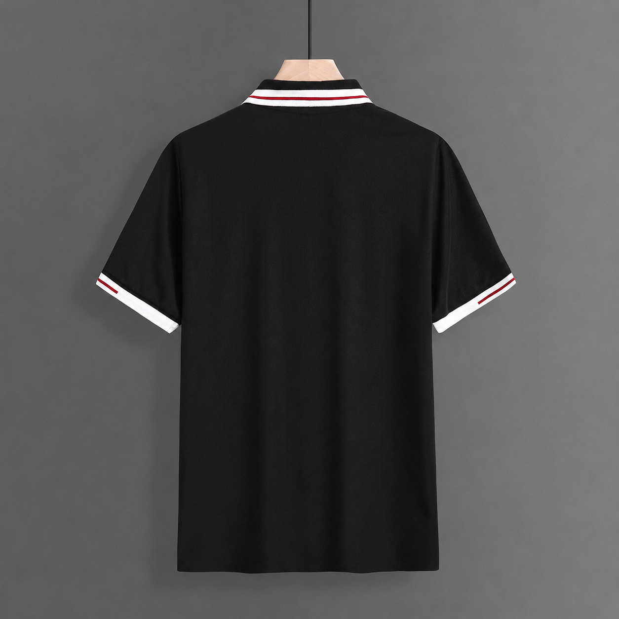 Regular Fit Short Sleeve Polo Shirt With Striped Collar For Men