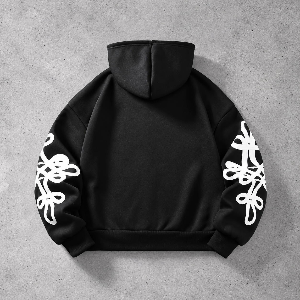 Loose Fit Angel Print Zip Up Casual Hoodie For Men