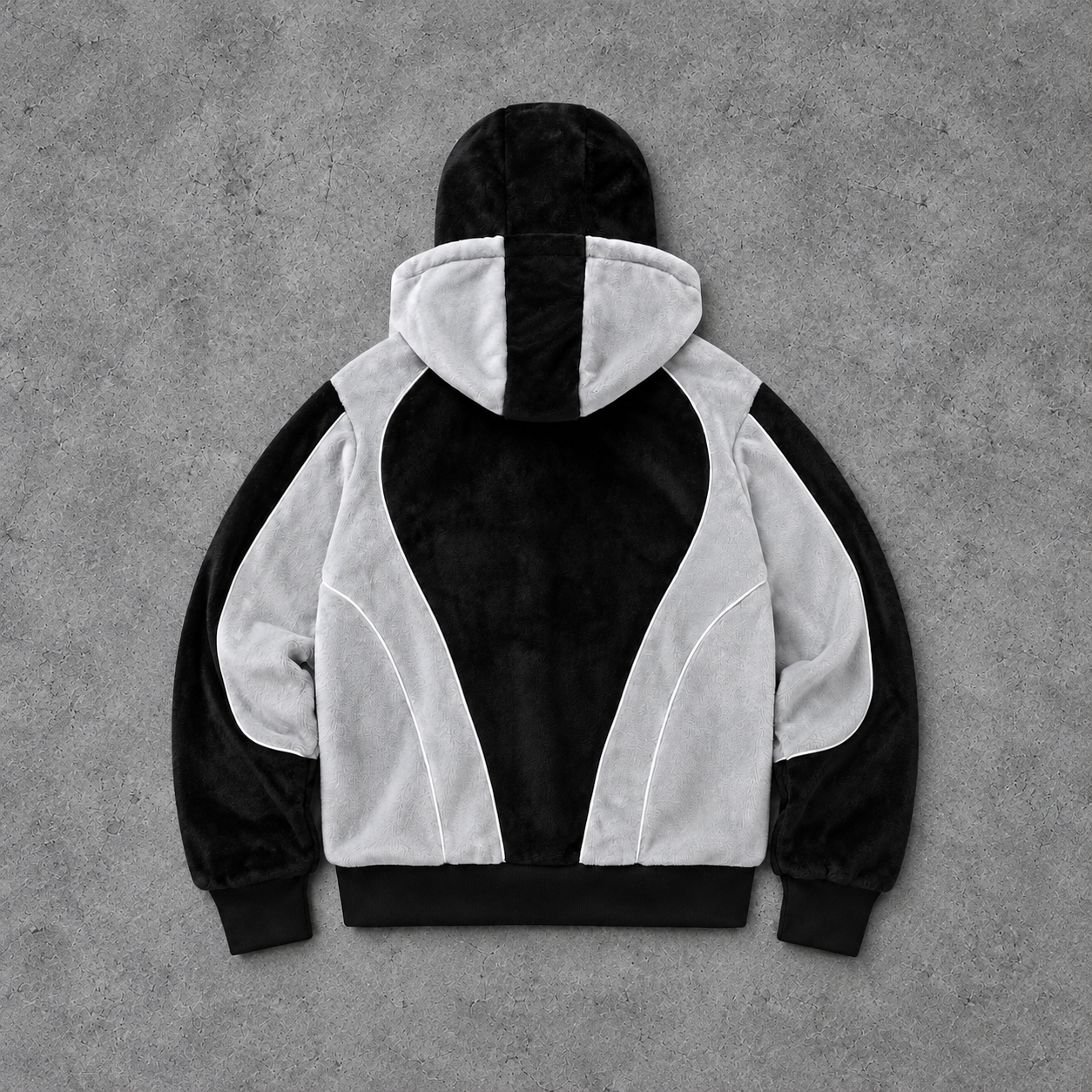 Rhinestone Embellished Graphic Zip Up Hooded Sweatshirt For Men
