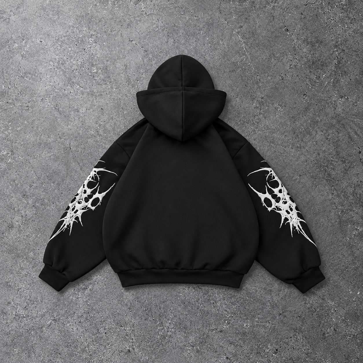 Rhinestone Embellished Graphic Zip Up Hooded Sweatshirt For Men