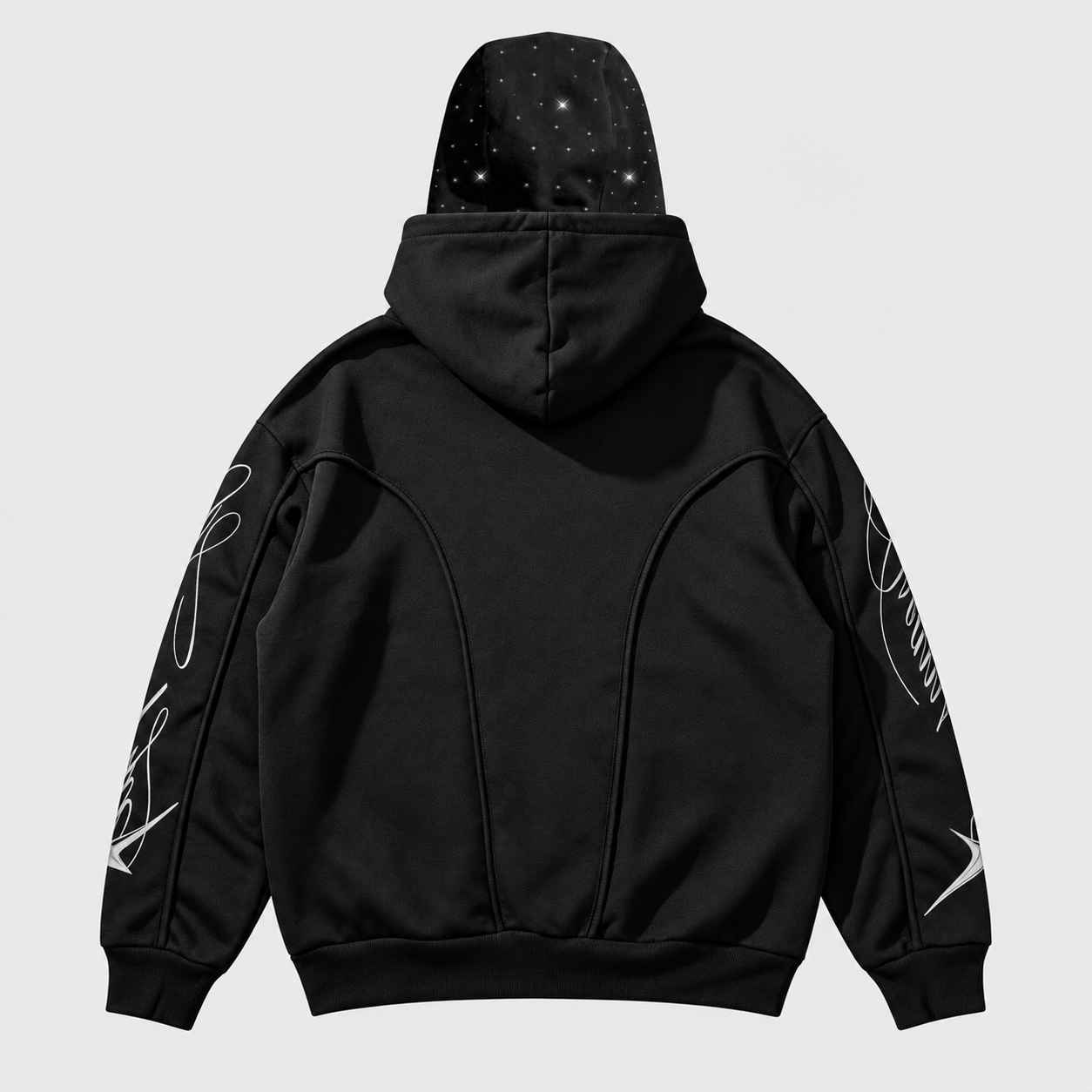 Graphic Rhinestone Zip Up Hooded Sweatshirt With Pockets For Men