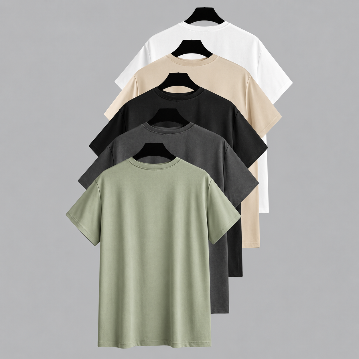 Pack of 5 Slim Fit Short Sleeve Casual T Shirts for Men