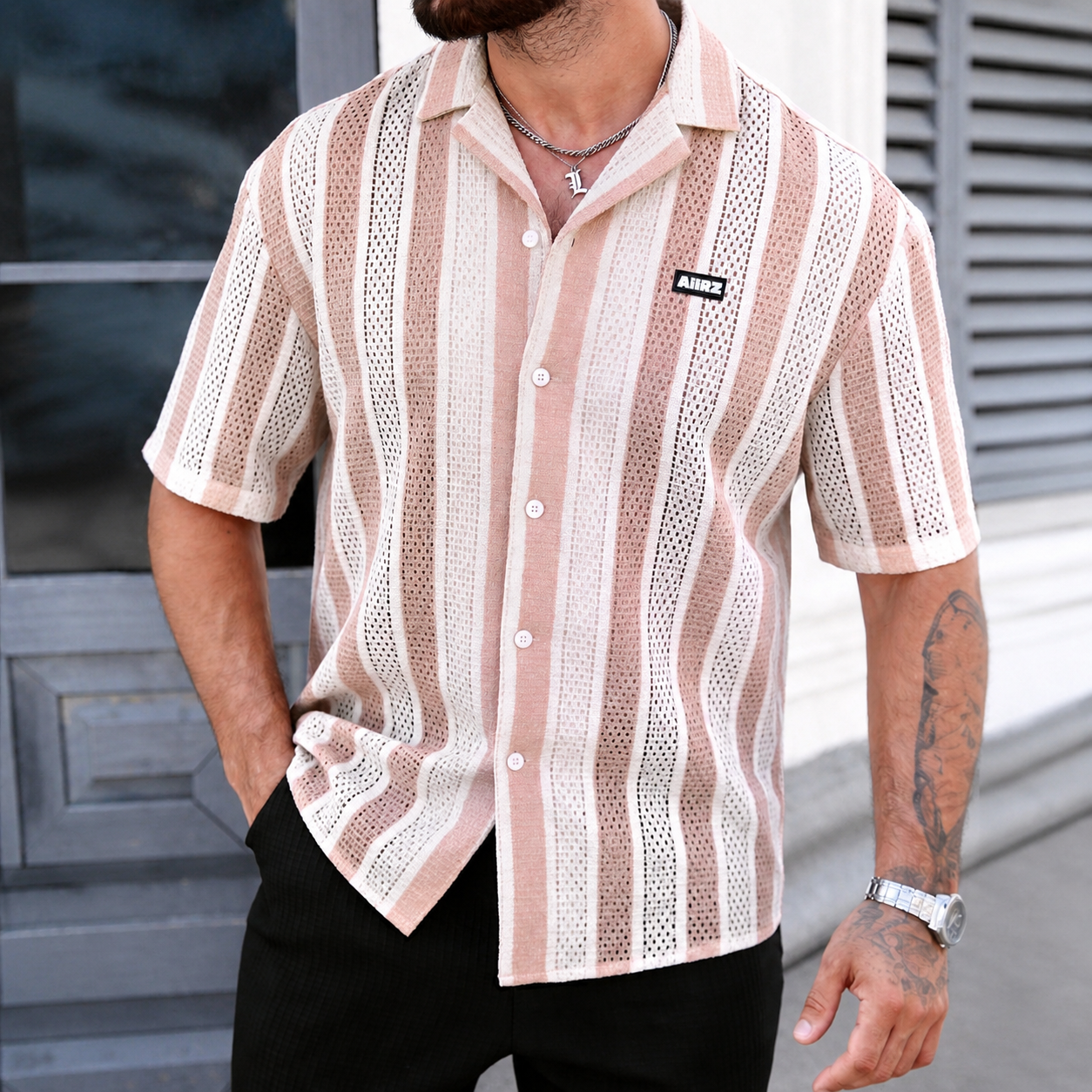 Smart Casual Short Sleeve Button Up Summer Wear Shirt For Men