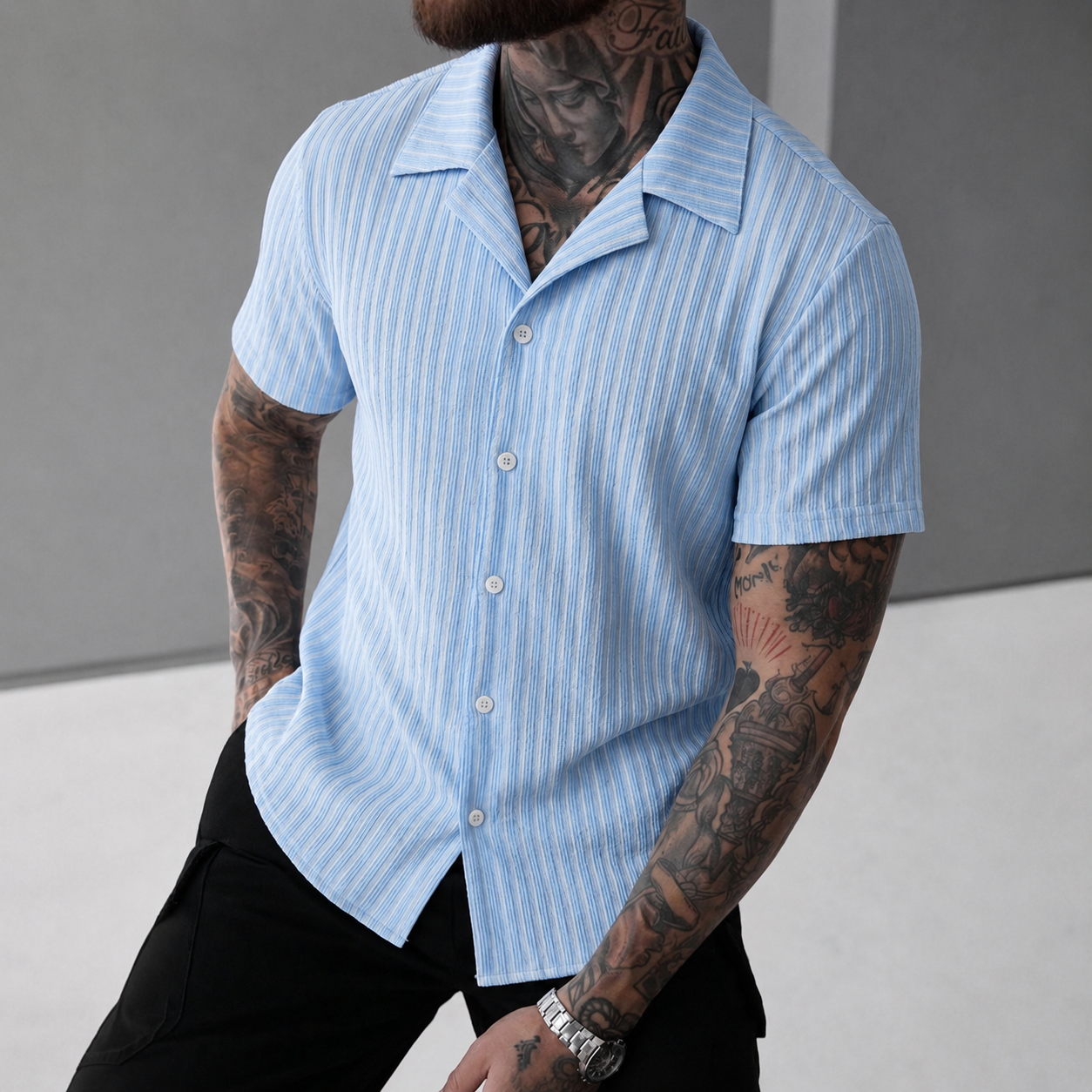 Smart Casual Short Sleeve Button Up Summer Wear Shirt For Men