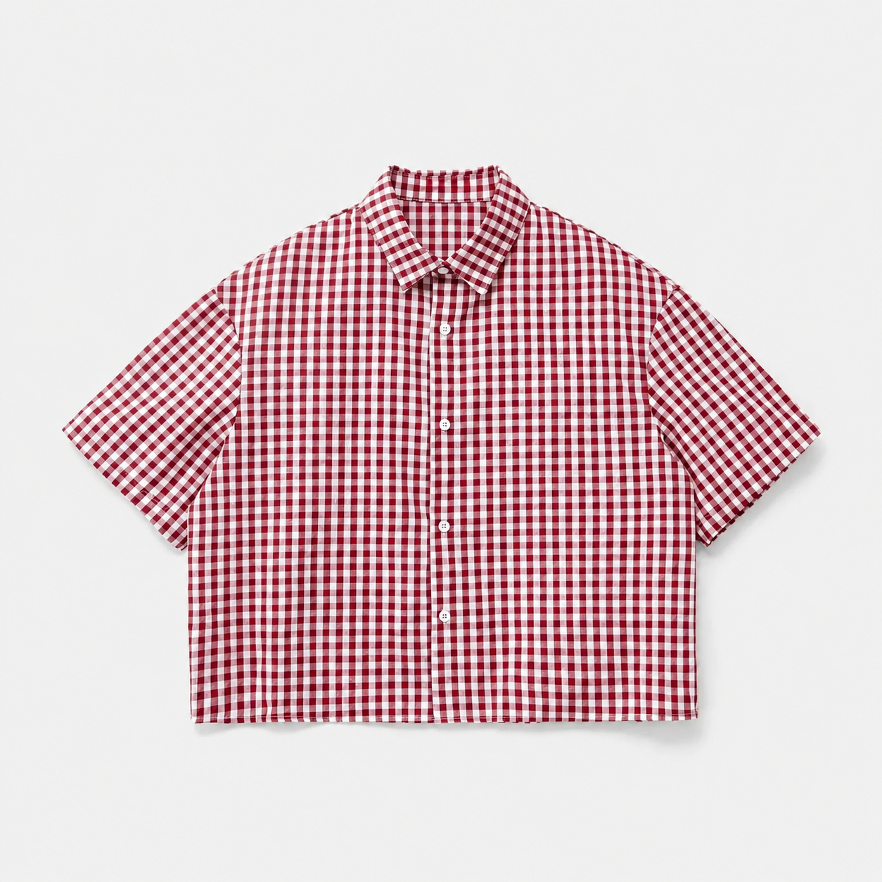 Vintage Street Style Plaid Cropped Short Sleeve Casual Shirt For Men