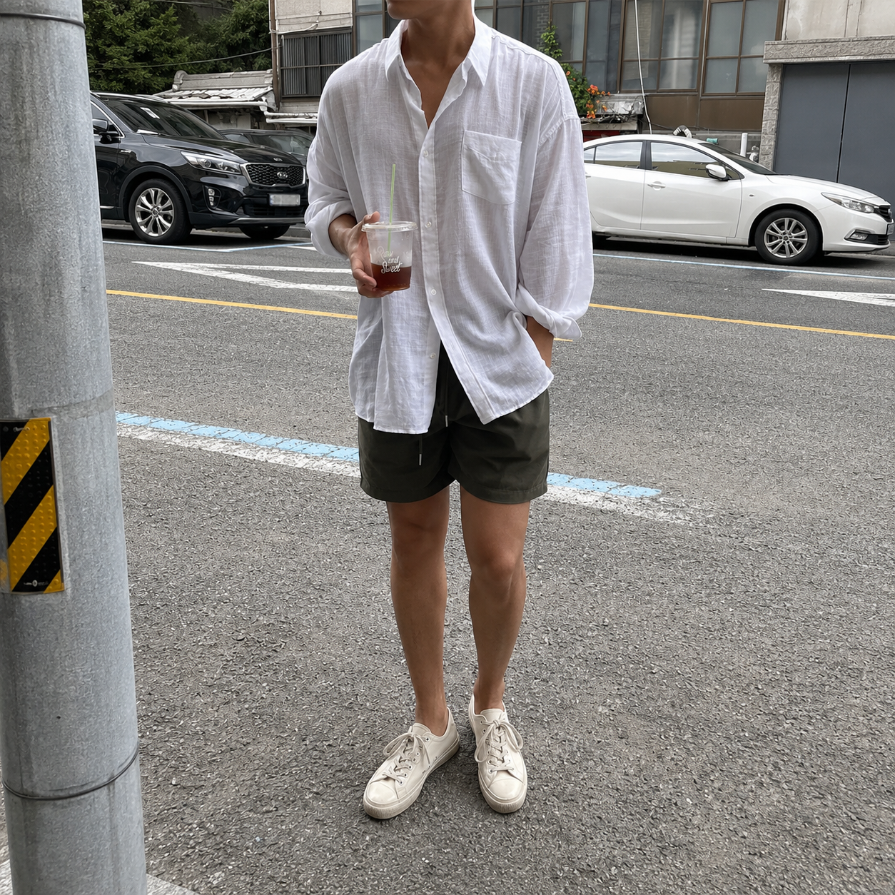 Casual Long Sleeve Button Front Baggy Shirt With Pocket For Men