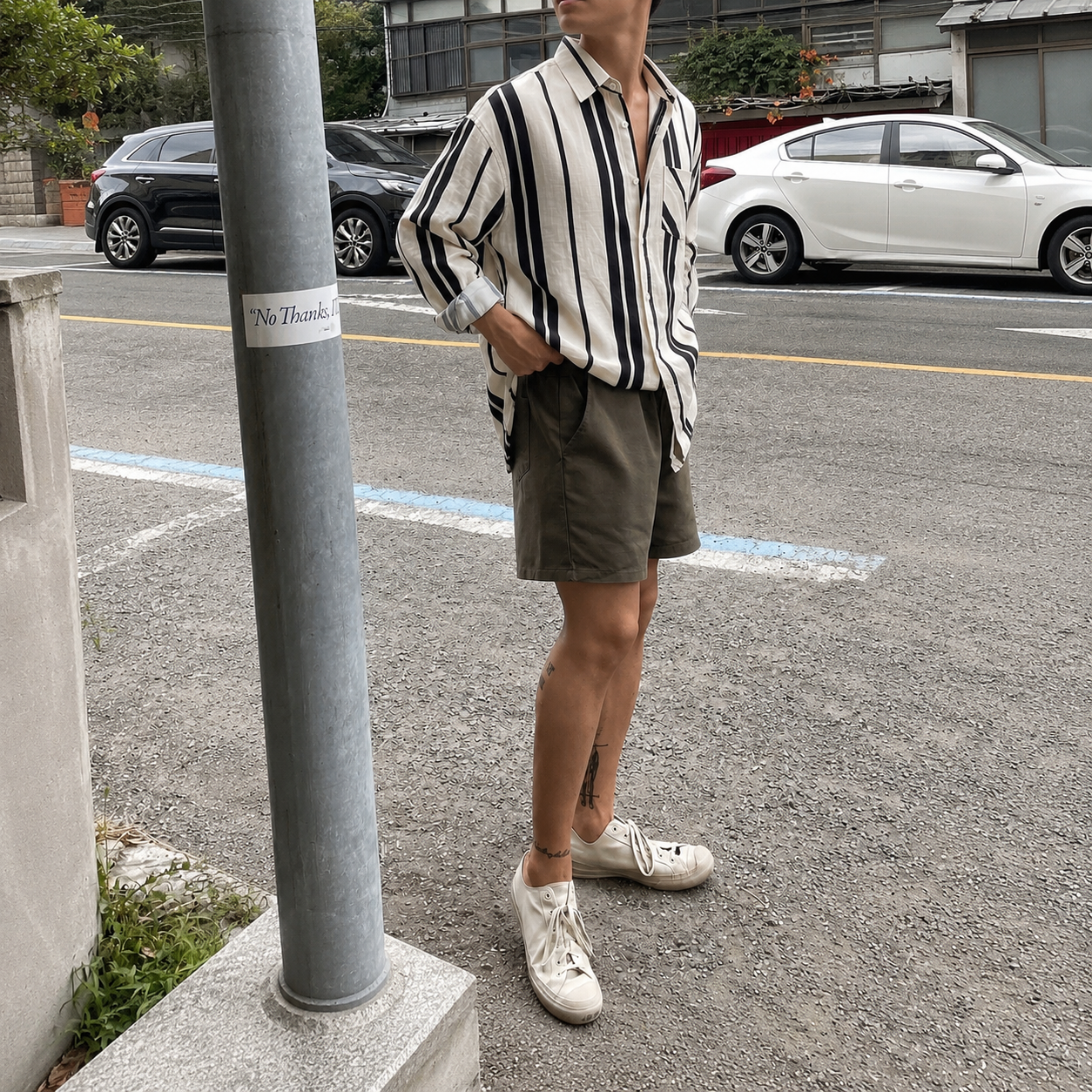 Casual Long Sleeve Button Front Baggy Shirt With Pocket For Men