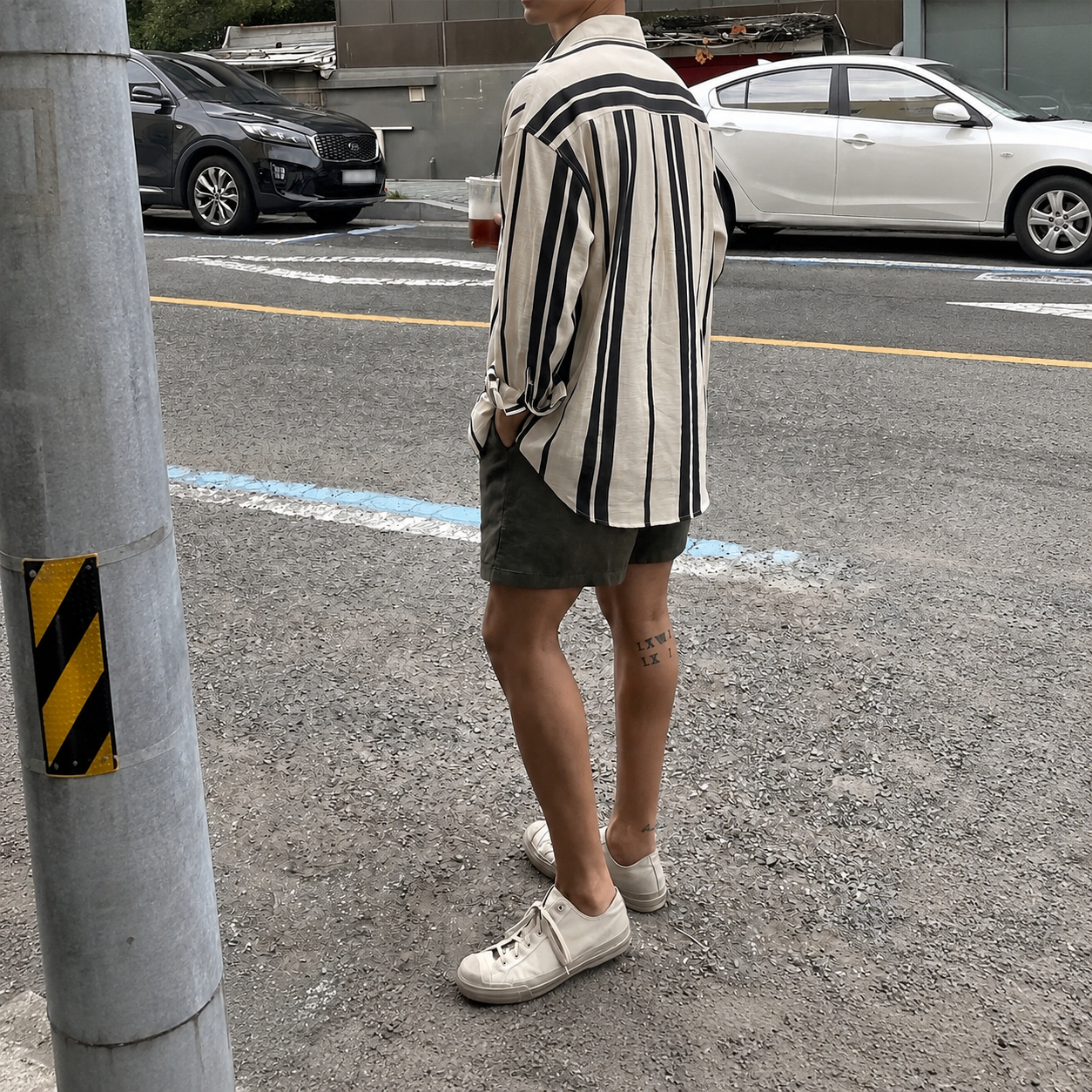 Casual Long Sleeve Button Front Baggy Shirt With Pocket For Men