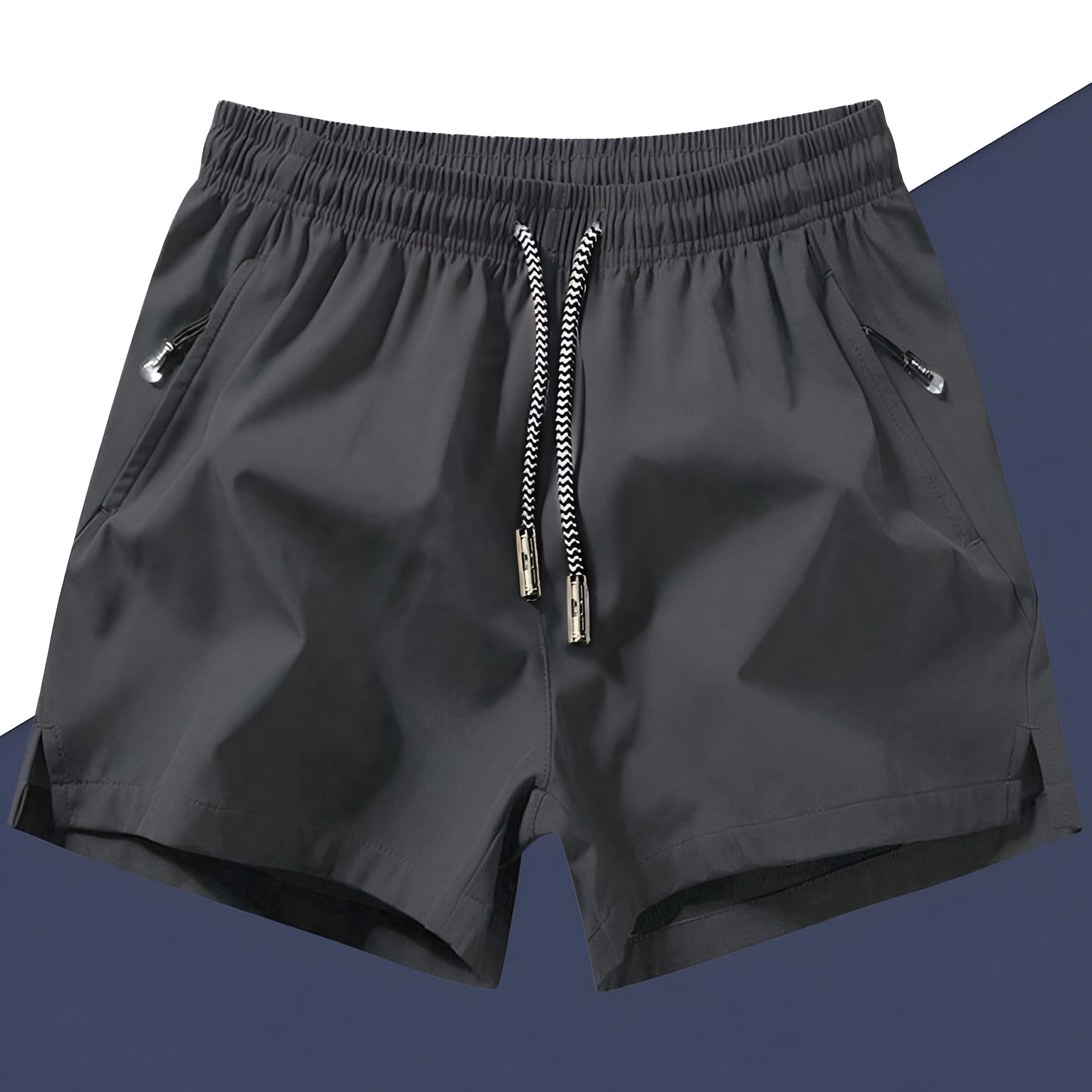 Quick Dry Drawstring Zipper Pocket Shorts For Men