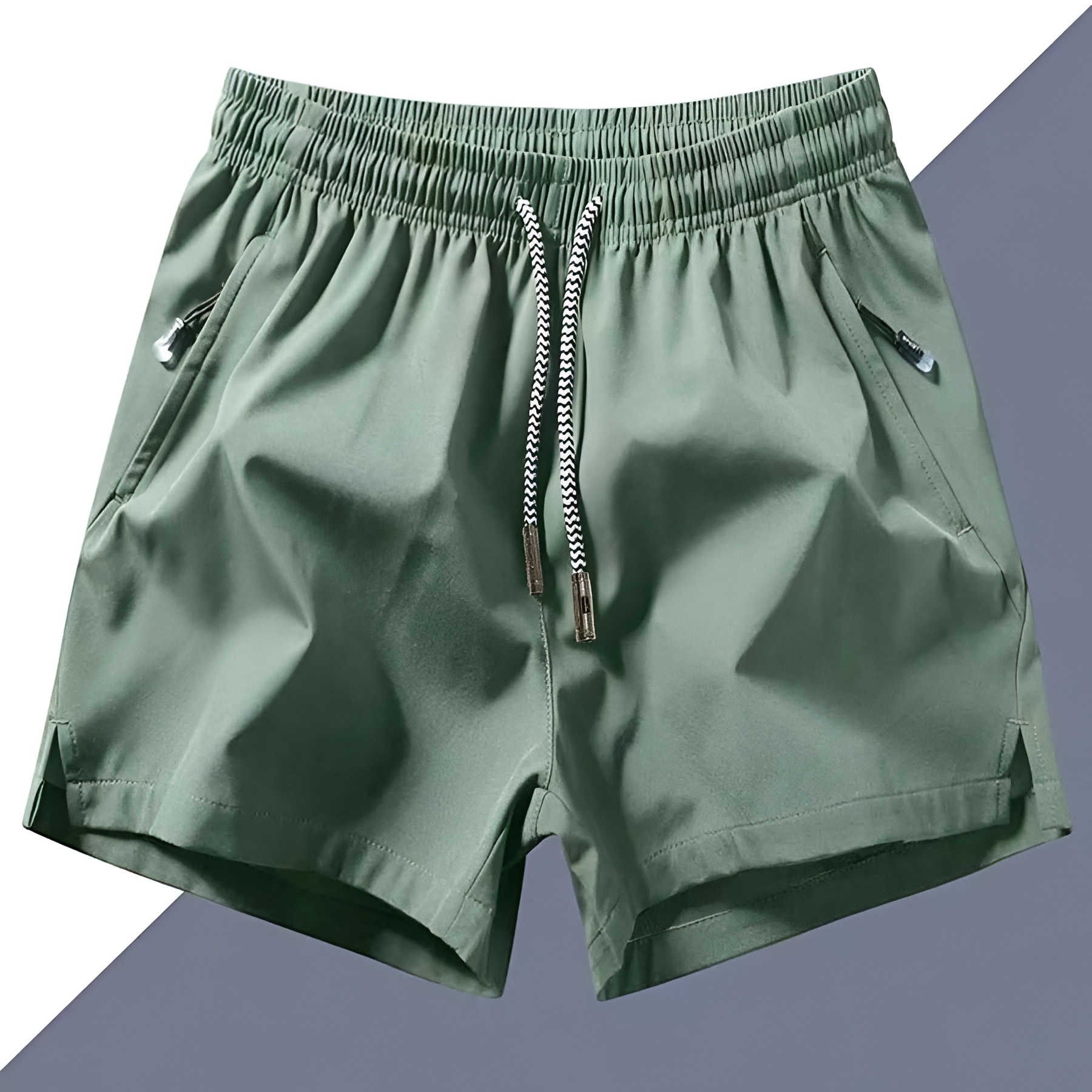 Quick Dry Drawstring Zipper Pocket Shorts For Men