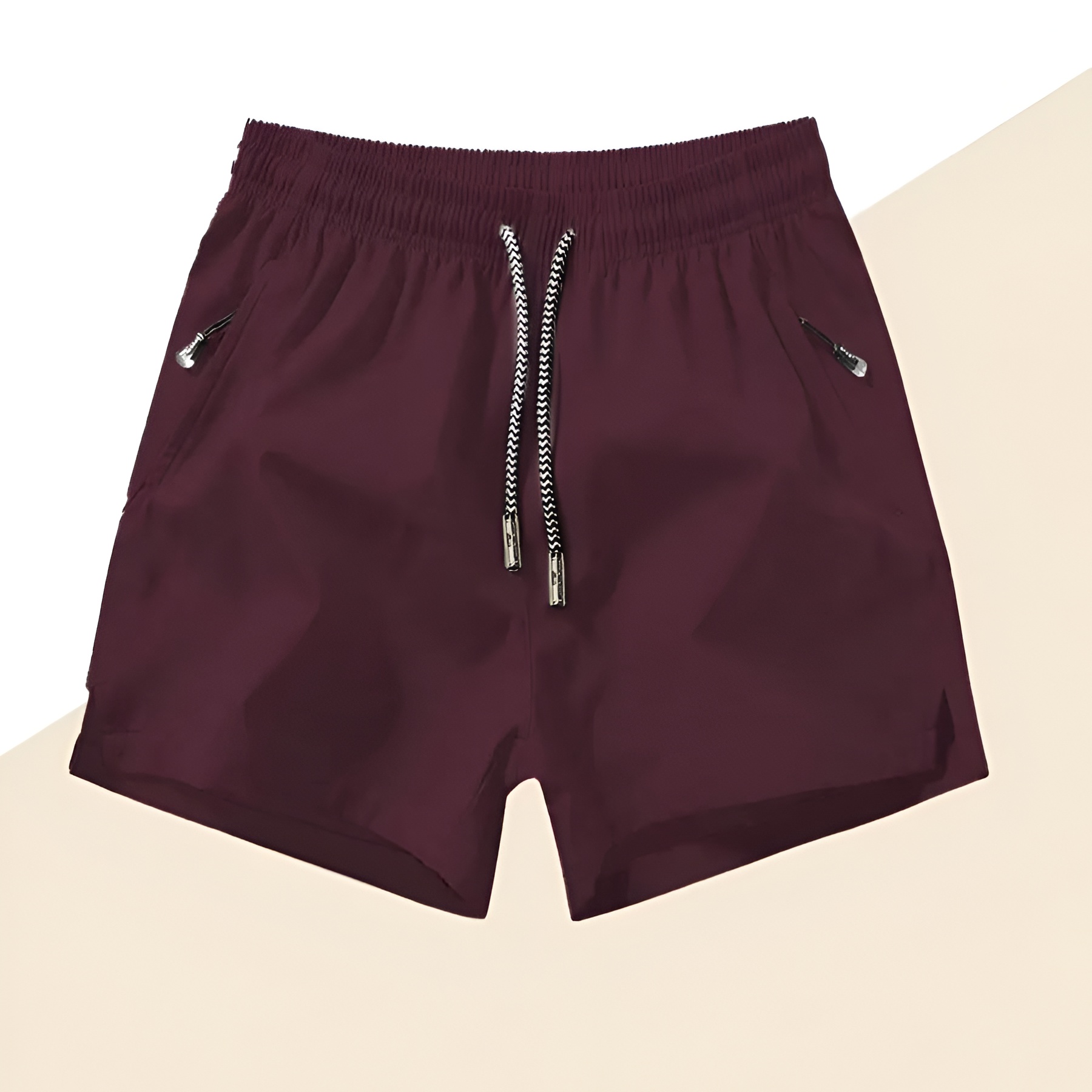 Quick Dry Drawstring Zipper Pocket Shorts For Men