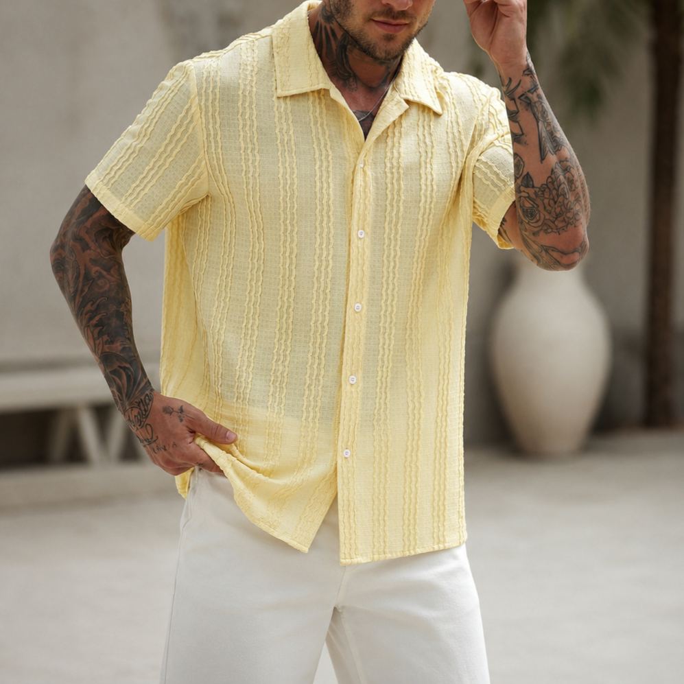 Vintage Inspired Short Sleeve Tropical Shirt For Men