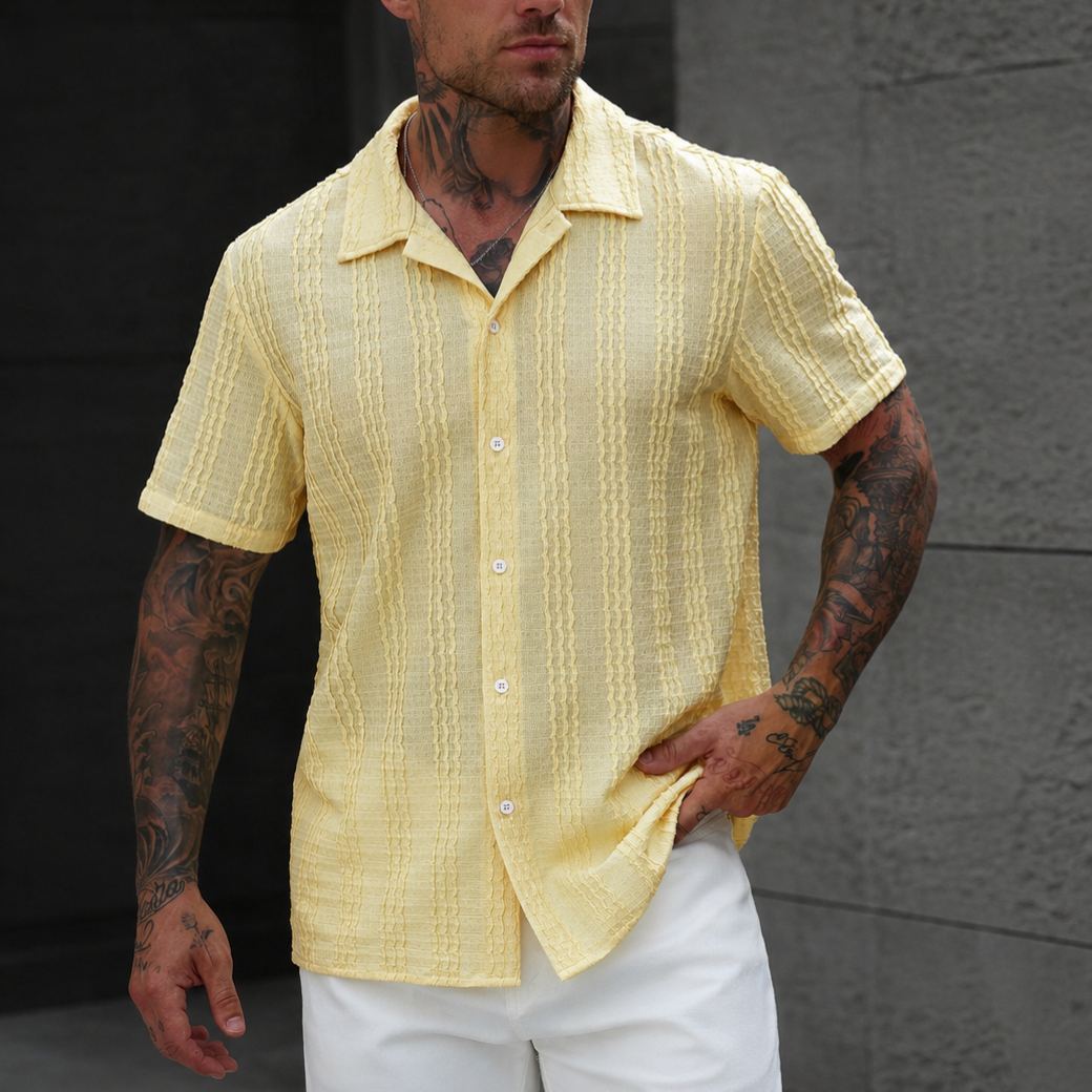Vintage Inspired Short Sleeve Tropical Shirt For Men