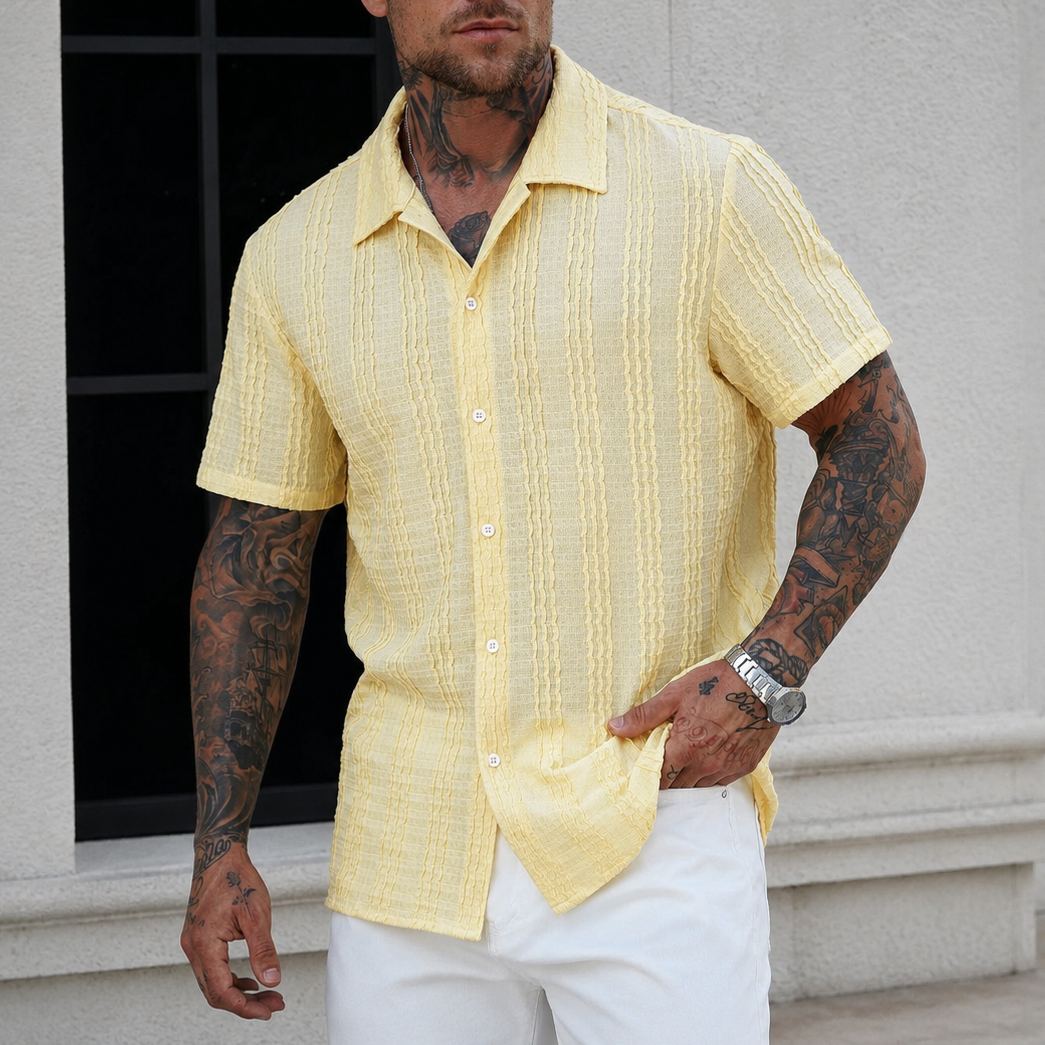 Vintage Inspired Short Sleeve Tropical Shirt For Men