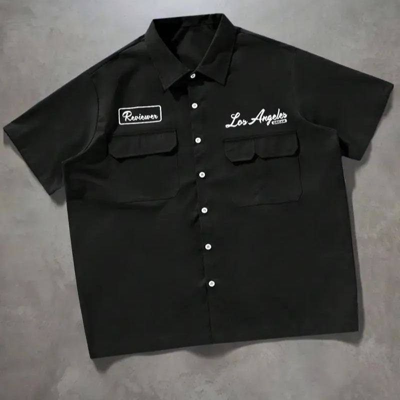 Casual Short Sleeve Loose Summer Shirt For Men With Pockets