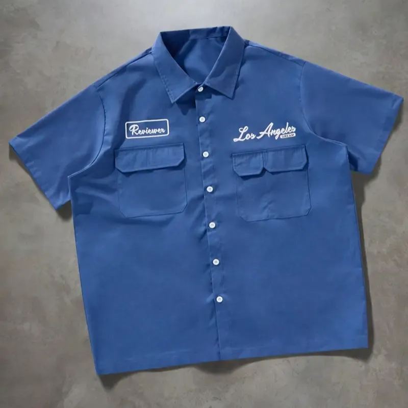 Casual Short Sleeve Loose Summer Shirt For Men With Pockets