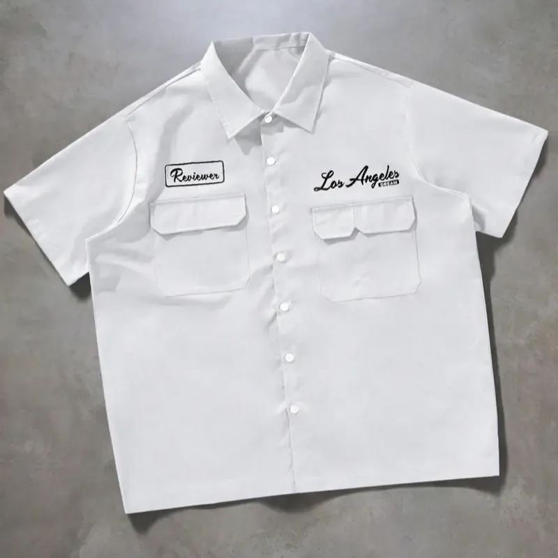 Casual Short Sleeve Loose Summer Shirt For Men With Pockets