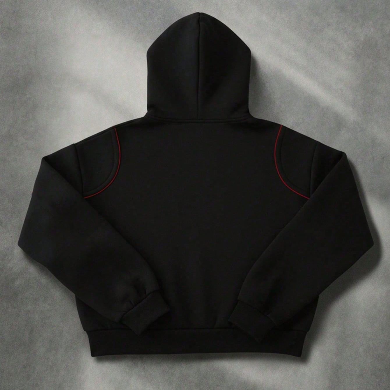 Retro Color Block Patchwork Graphic Hoodie Y2K Style For Men
