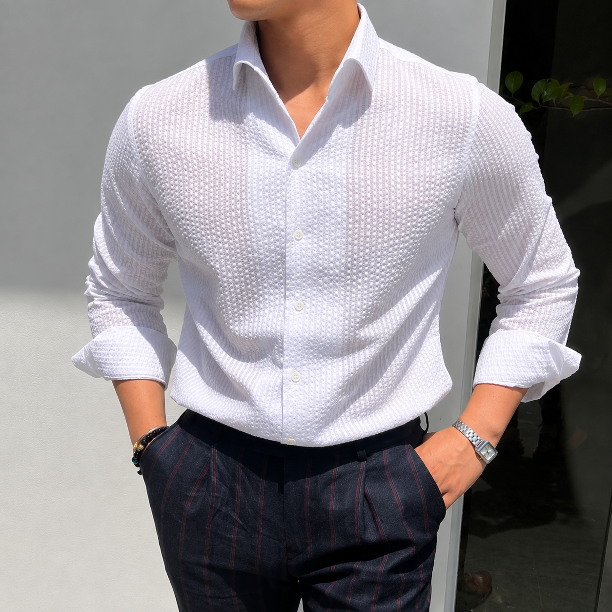 Casual Striped Print Long Sleeve Daily Wear Shirt For Men