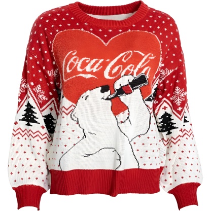 Polar Bear Drinking Ugly Christmas Sweater for Women