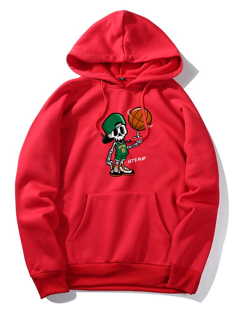 Basketball Print Hoodie-Vacay Outfit
