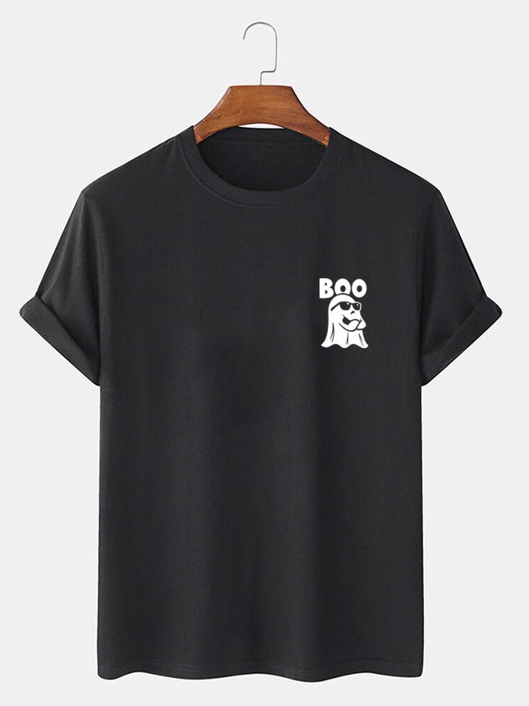 Boo Ghost Print T-Shirt-Vacay Outfit