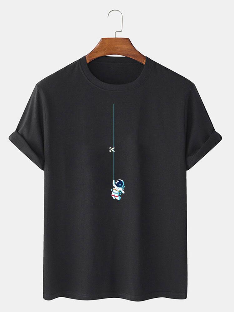 Astronaut On A String Print T-Shirt-Vacay Outfit