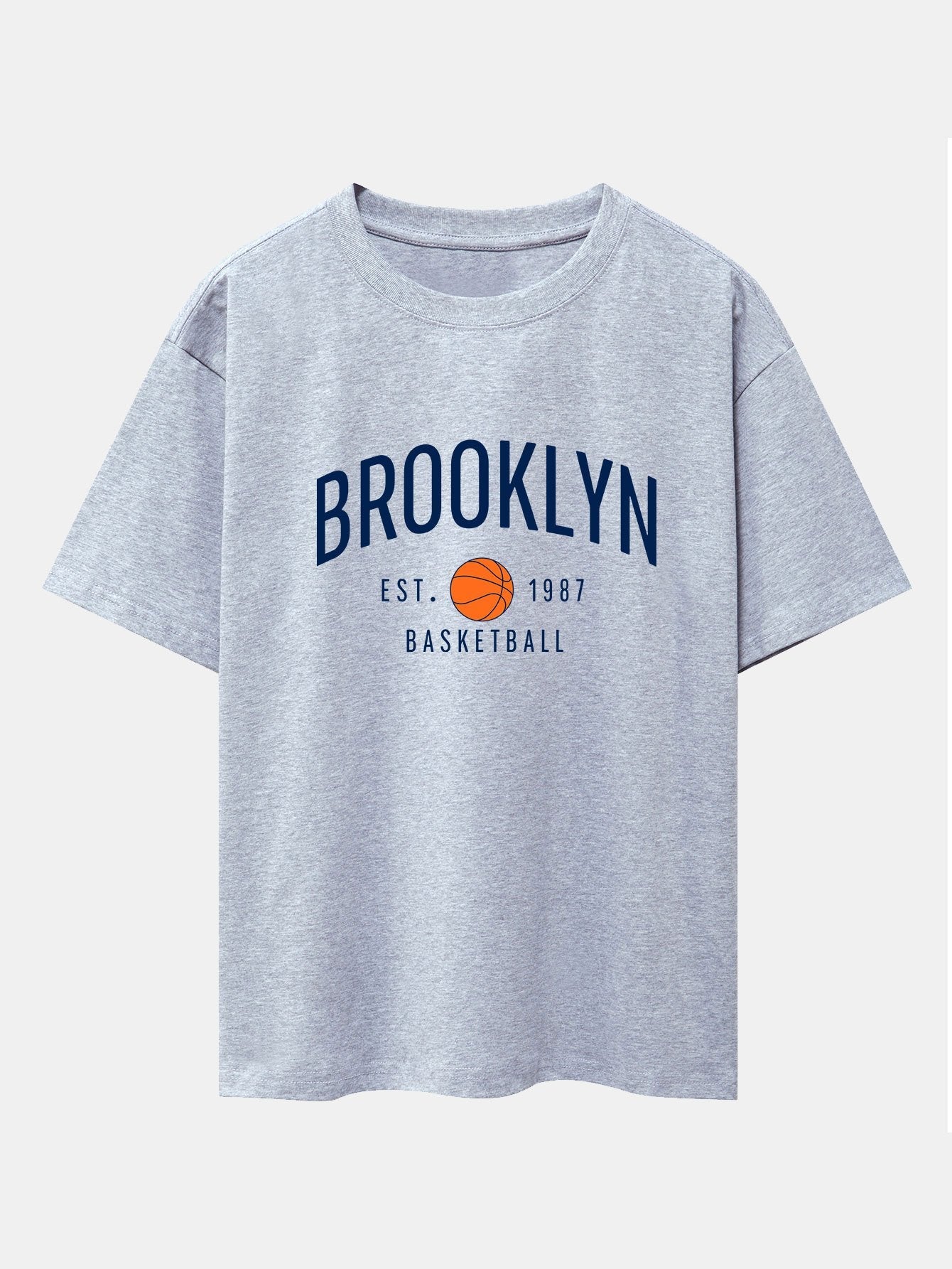 Brooklyn Basketball Print Oversize T-Shirt-Vacay Outfit