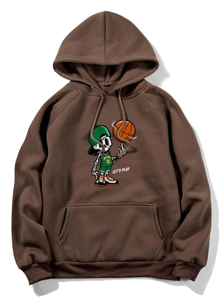 Basketball Print Hoodie-Vacay Outfit