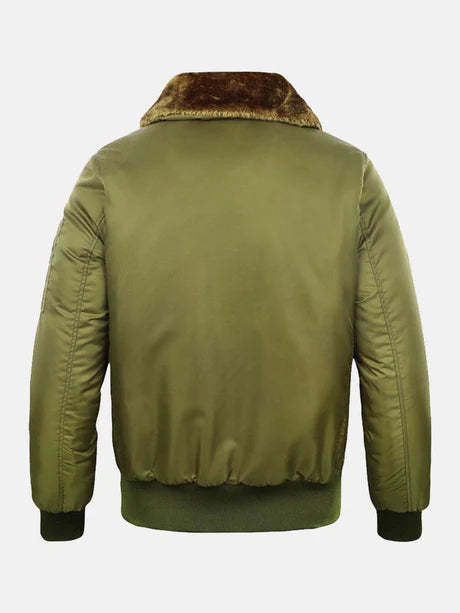 Bomber Jacket With Faux Fur Collar-Vacay Outfit