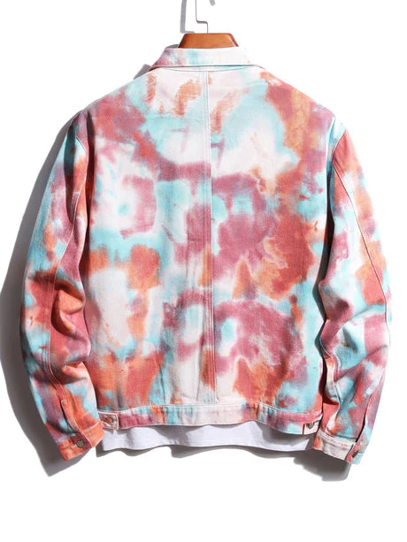 Tie Dye Denim Chore Jacket-Vacay Outfit