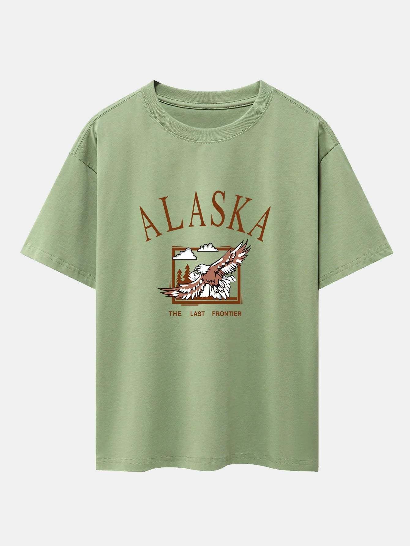 Alaskan Eagle Print Oversize T-Shirt-Vacay Outfit