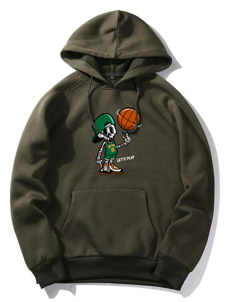 Basketball Print Hoodie-Vacay Outfit