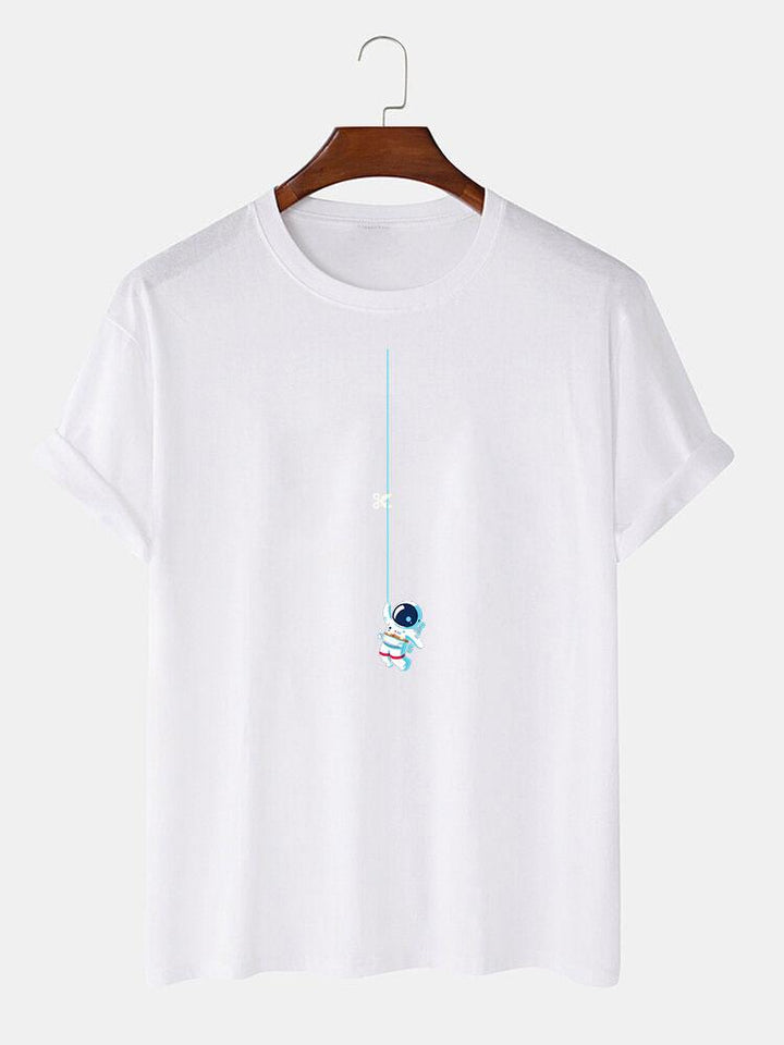 Astronaut On A String Print T-Shirt-Vacay Outfit
