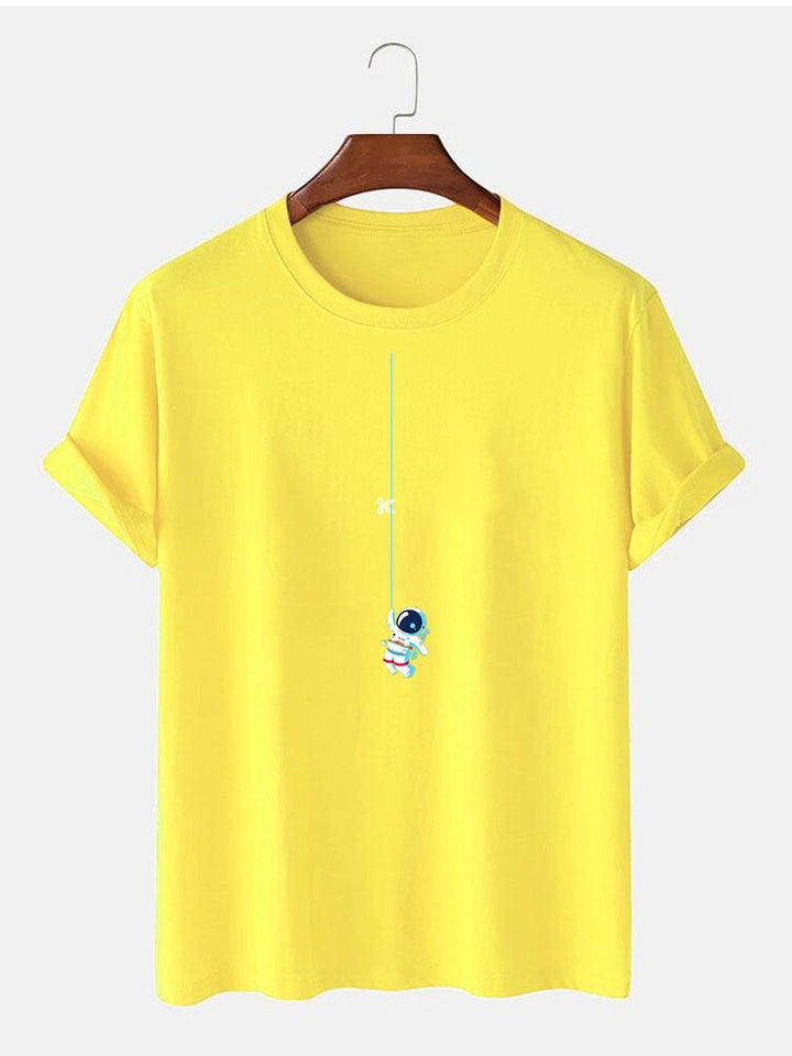 Astronaut On A String Print T-Shirt-Vacay Outfit
