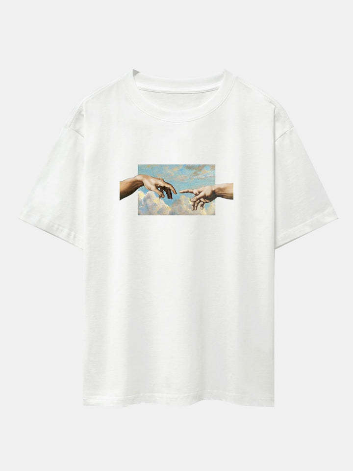 Adam Print Oversize T-Shirt-Vacay Outfit