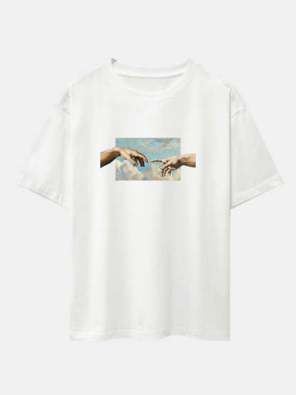 Adam Print Oversize T-Shirt-Vacay Outfit