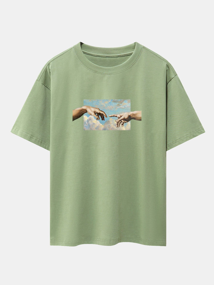 Adam Print Oversize T-Shirt-Vacay Outfit