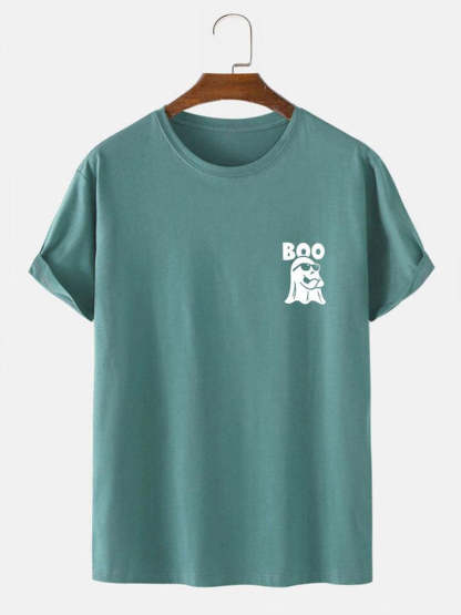 Boo Ghost Print T-Shirt-Vacay Outfit