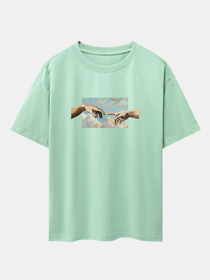 Adam Print Oversize T-Shirt-Vacay Outfit