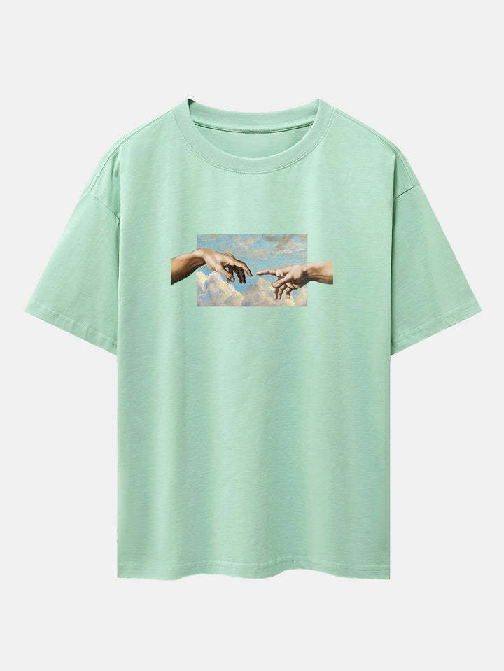 Adam Print Oversize T-Shirt-Vacay Outfit