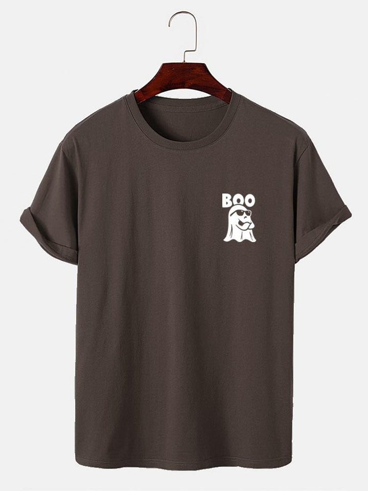 Boo Ghost Print T-Shirt-Vacay Outfit