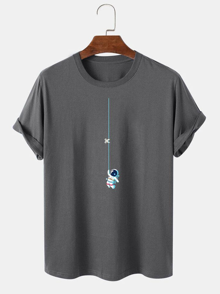 Astronaut On A String Print T-Shirt-Vacay Outfit