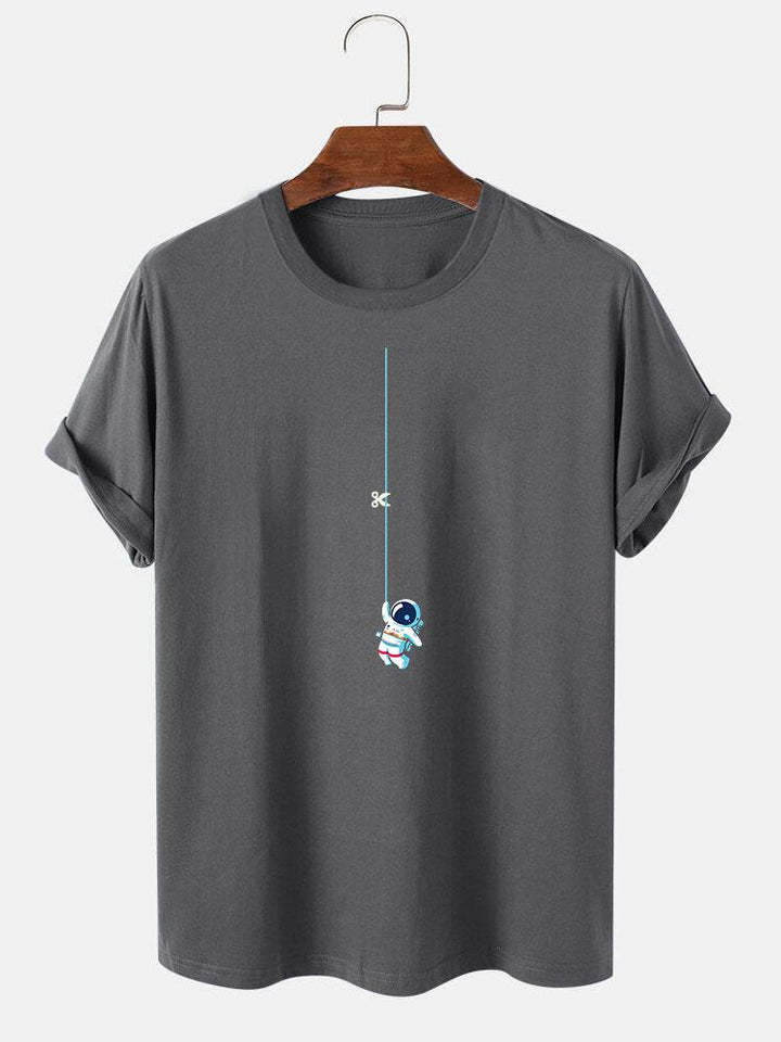 Astronaut On A String Print T-Shirt-Vacay Outfit