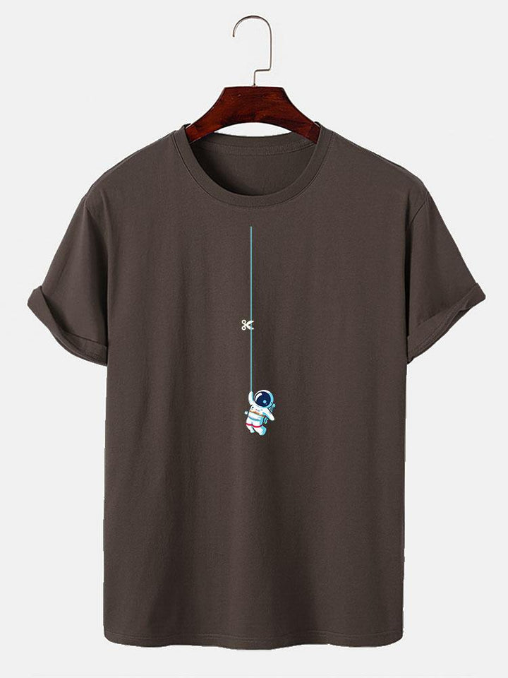 Astronaut On A String Print T-Shirt-Vacay Outfit