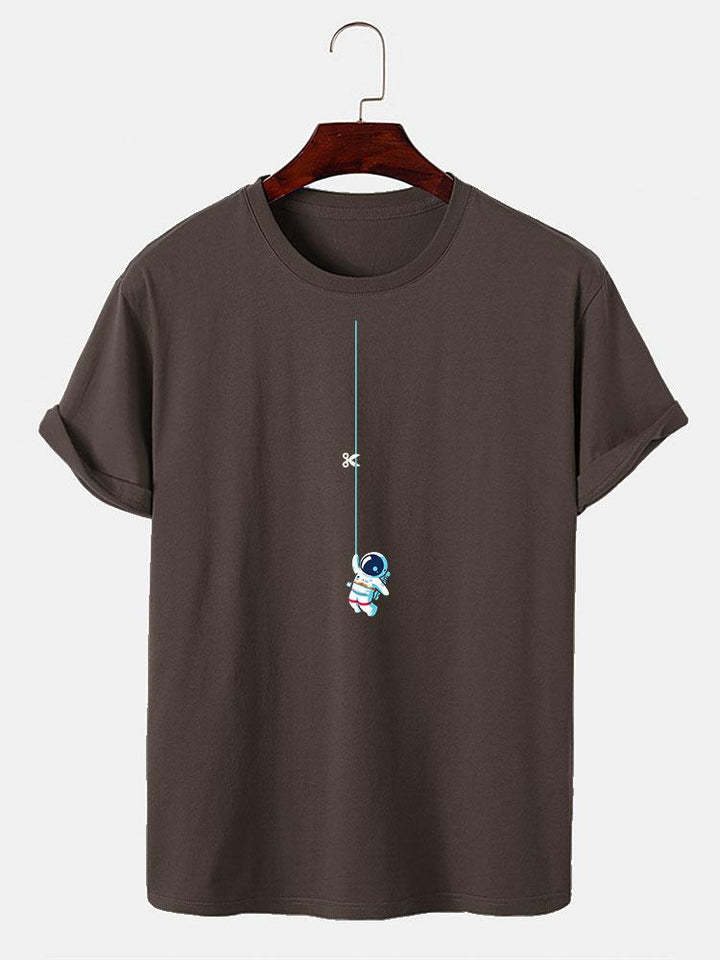 Astronaut On A String Print T-Shirt-Vacay Outfit