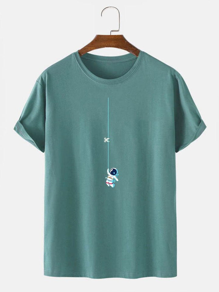 Astronaut On A String Print T-Shirt-Vacay Outfit